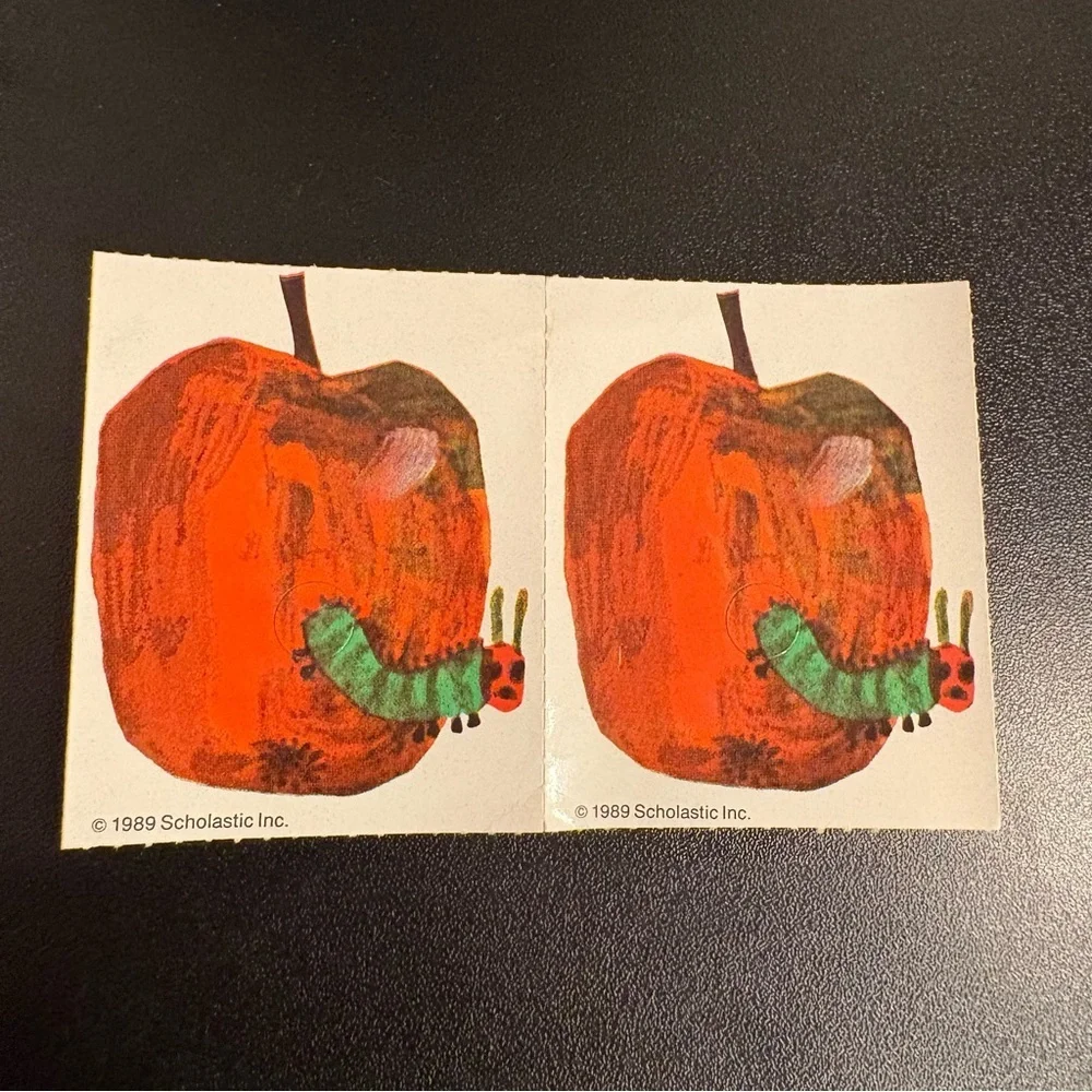 2 Vintage Scholastic 1989 The Very Hungry Caterpillar Stickers